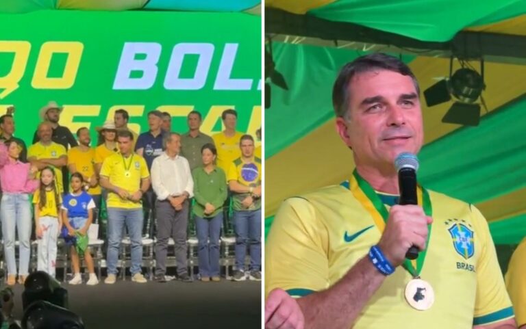 Flávio Bolsonaro lança pré-candidaturas do PL em Goiás