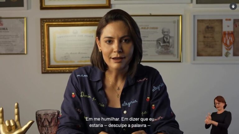 Michelle acusa Flávio de traição em vídeo sobre campanha