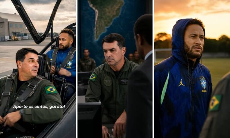 Flávio Bolsonaro publica vídeo de IA com 'resgate' de Neymar