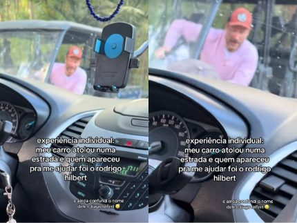 Rodrigo Hilbert ajuda motorista com carro atolado e vídeo viraliza