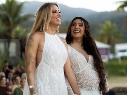 Lauana Prado celebra um mês de casamento com Tati Dias