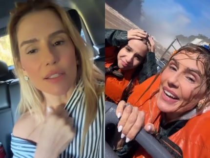 Deborah Secco se emociona com a filha nas Cataratas