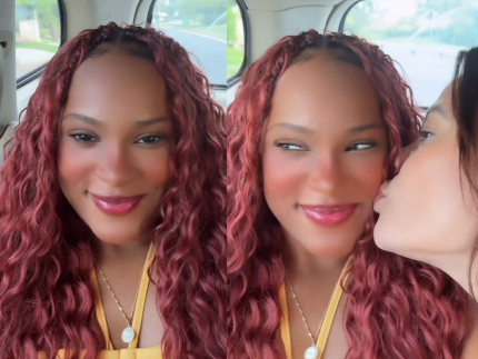 Rebeca Andrade assume relacionamento com beijo romântico