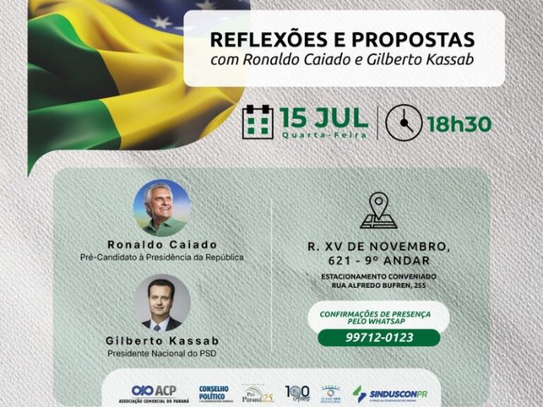 ACP recebe Caiado e Kassab para debate sobre propostas ao Brasil