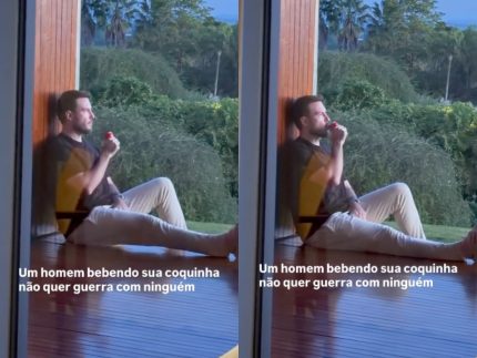 Thiago Nigro aparece bebendo refrigerante após polêmica com Maíra Cardi