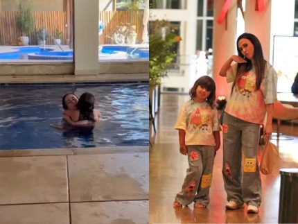 Tata Werneck canta para filha Clara Maria na piscina e viraliza nas redes
