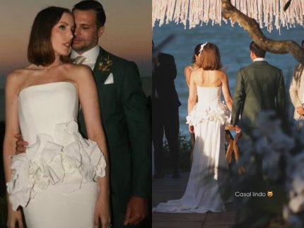 Fabiana Justus renova votos com marido em cerimônia na Bahia