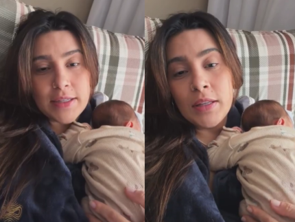 Lauana Prado compartilha rotina com filho recém-nascido em casa