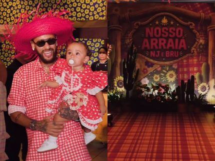 Neymar celebra festa junina fora de época no Guarujá com decoração em dois dias