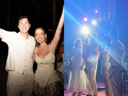 Fabiana Justus reencontra doador de medula em festa de casamento na Bahia