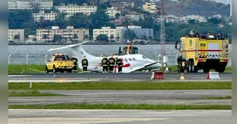 Falha no trem de pouso causa saída de pista em aeronave no Santos Dumont