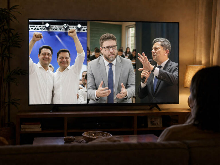 Sandro Alex leva Ratinho Junior em estreia da TV na eleição do Paraná