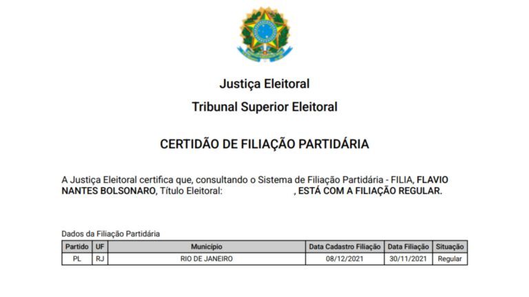TSE restabelece filiação de Flávio Bolsonaro ao PL após uso indevido de credenciais