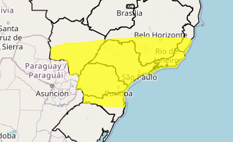 Chuva e trovoadas atingem Sul e Sudeste nesta quarta-feira