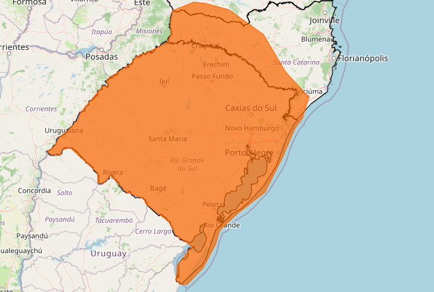 Inmet emite avisos para tempestades e granizo no Sul do país