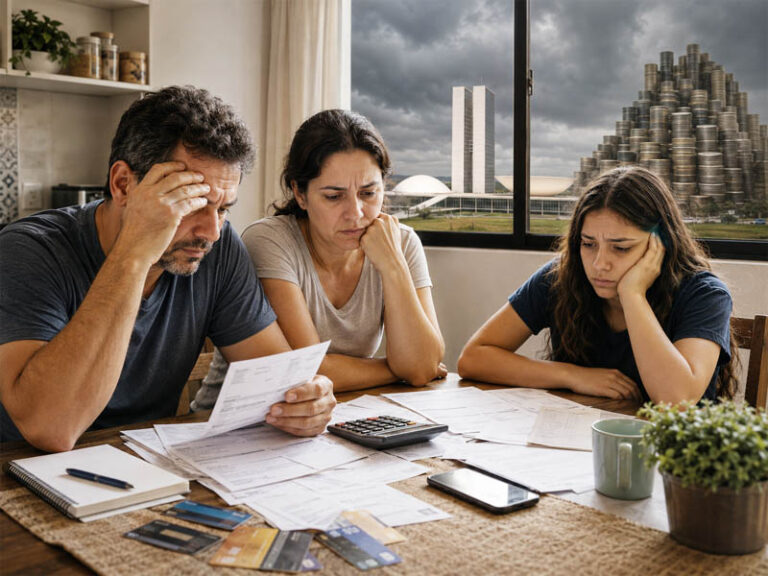 Brasil enfrenta endividamento recorde de famílias somado à dívida pública acima de 80% do PIB