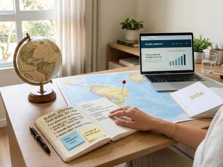Gestão empresarial equilibra visão global com ações locais