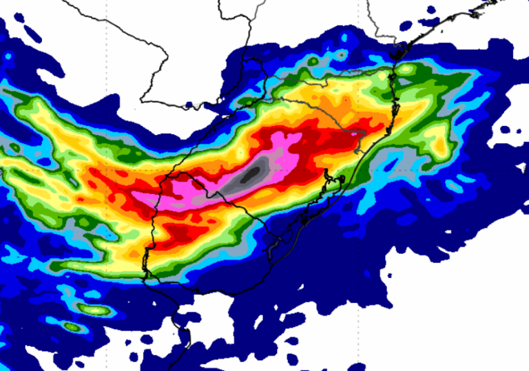 Inmet prevê chuvas de até 200 milímetros no Rio Grande do Sul entre 27 e 29 de setembro