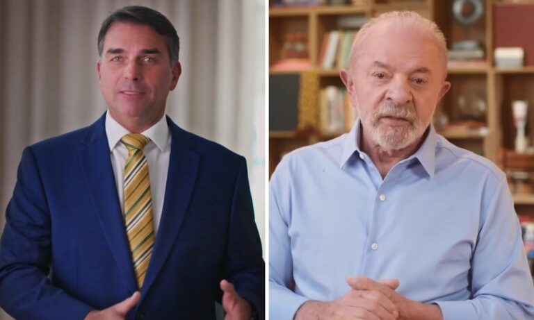 Flávio Bolsonaro associa Lula a Moraes em propaganda eleitoral na TV
