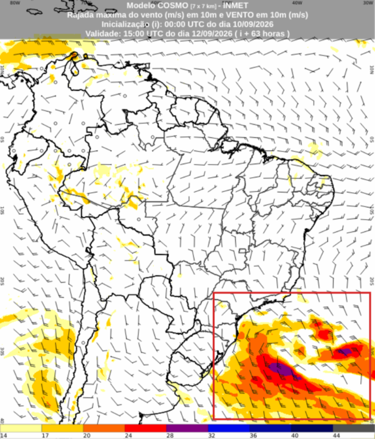 Ciclone avança e deixa cinco estados em alerta para temporais e ventos fortes