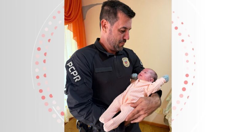 Policial de folga salva bebê que parou de respirar após engasgar em Dois Vizinhos