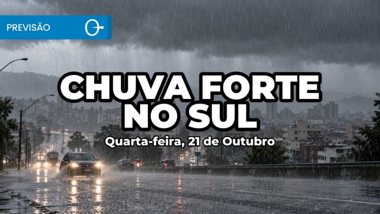 Inmet alerta para temporais no Sul e chuva forte chega à Amazônia nesta quarta