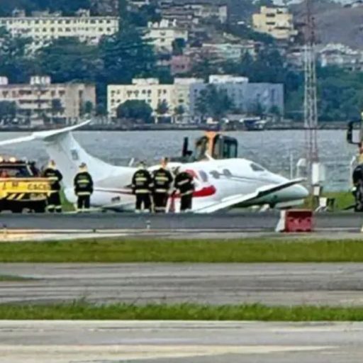 Falha no trem de pouso causa saída de pista em aeronave no Santos Dumont
