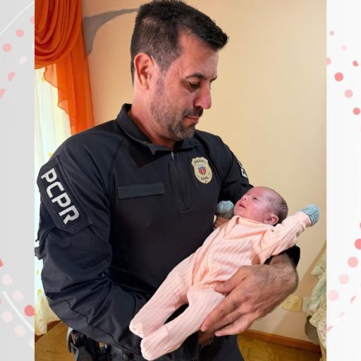 1 de 1 Policial estava de folga e conseguiu desengasgar a bebê — Foto: Polícia Civil do Paraná